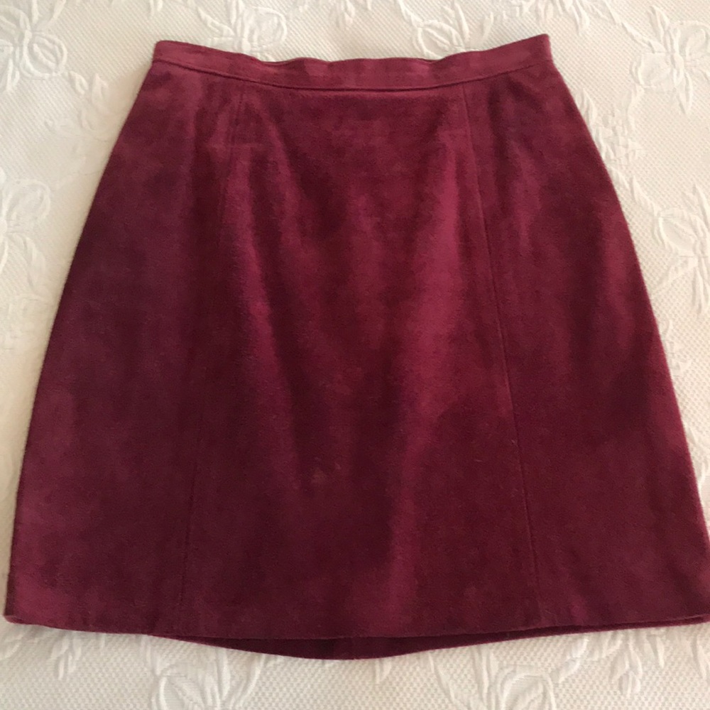 Vintage wine suede skirt